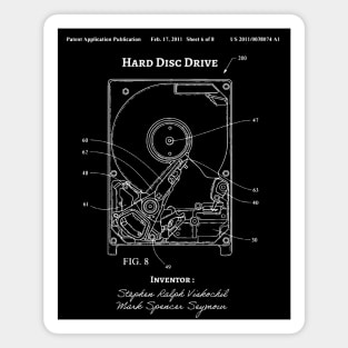 Hard Drive Patent  - HDD Blueprint Poster Computer Art - Gift for computer engineer Magnet